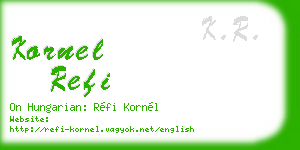 kornel refi business card